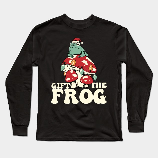 Gift the Frog - Frogcore & Goblincore Art Long Sleeve T-Shirt by Emmi Fox Designs